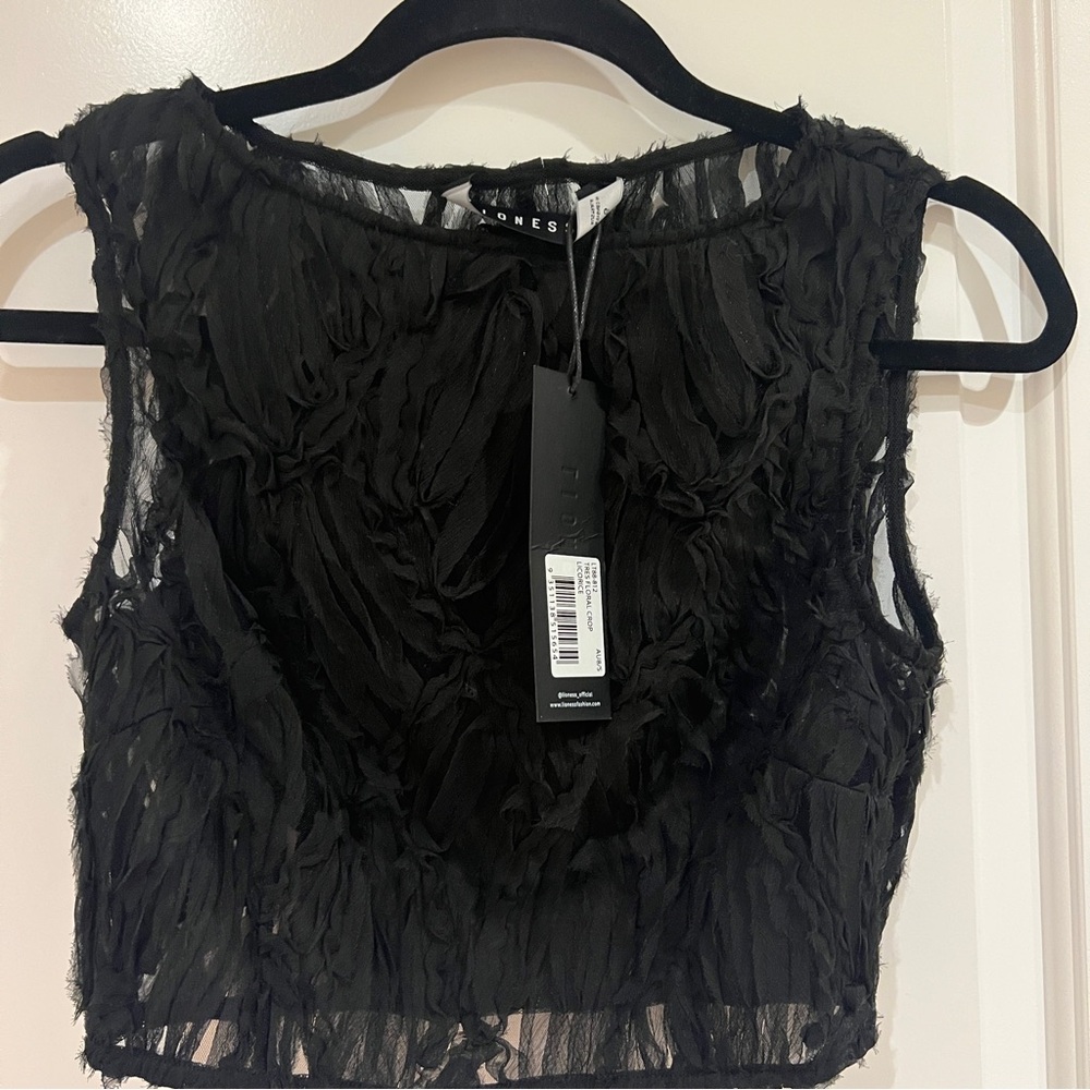 Lioness Black Textured Women's Top